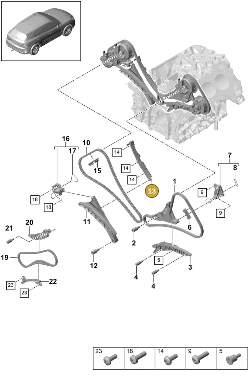 9A7109467 — Porsche Cayenne (2017-2023) diagram p51103080, position 13
