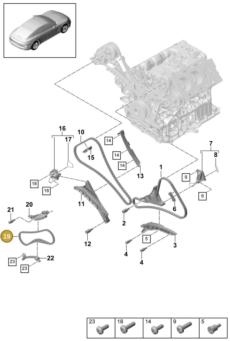 9A710946912 — Porsche Panamera (2016-2020) diagram p49103070, position 19