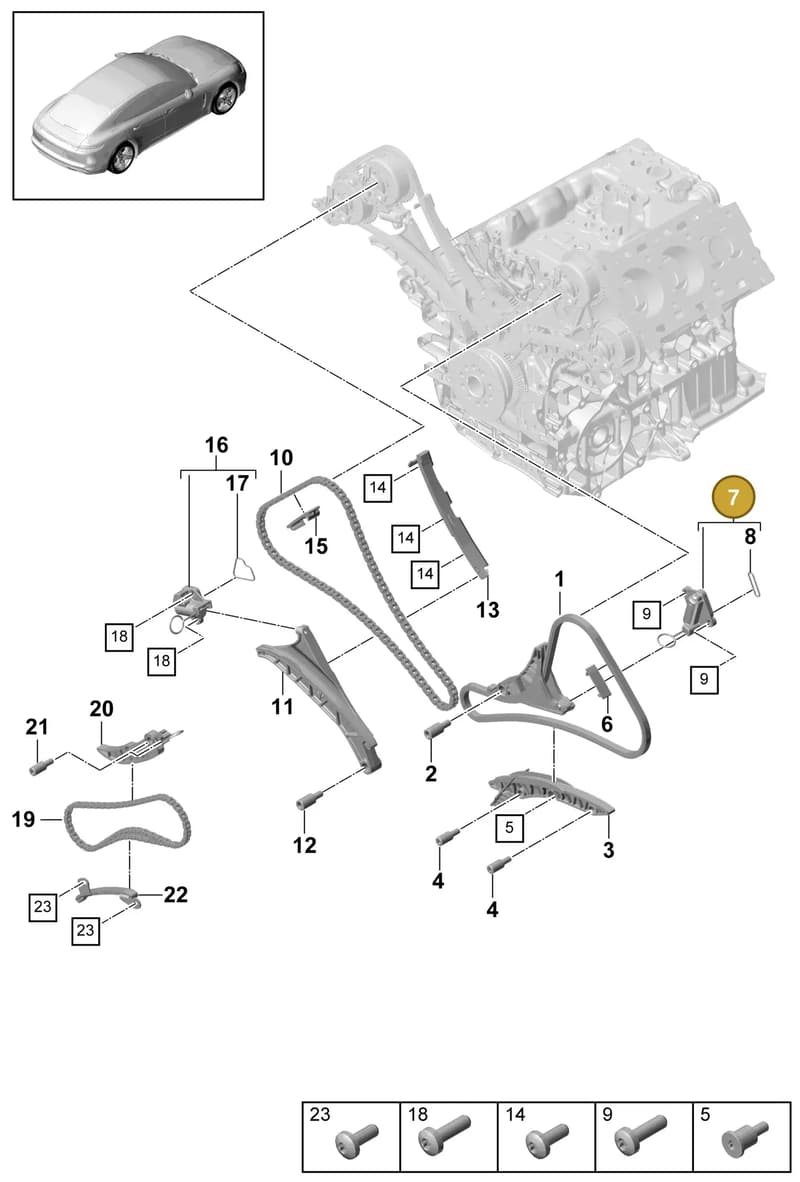 9A710950904 — Porsche Panamera (2016-2020) diagram p49103070, position 7