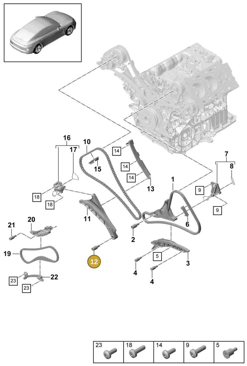 9A710953803 — Porsche Panamera (2016-2020) diagram p49103070, position 12