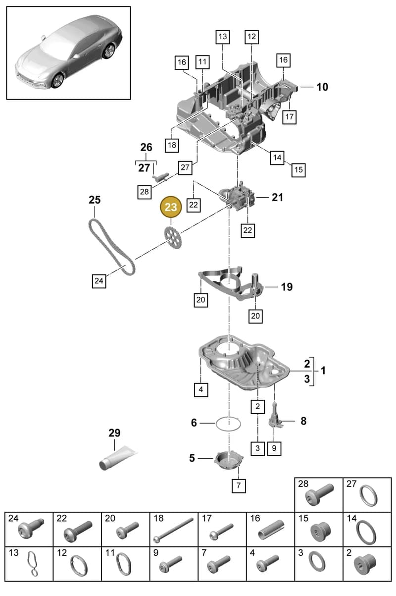 9A710959000 — Porsche Panamera (2016-2020) diagram p49104030, position 23