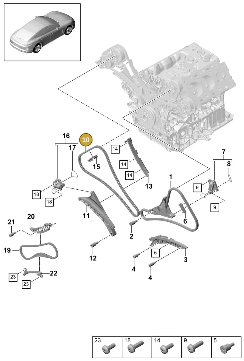 9A710959000 — Porsche Panamera (2016-2020) diagram p49103070, position 10