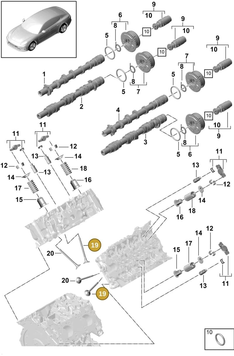 9A710960100 — Porsche Panamera (2016-2020) diagram p49103050, position 19