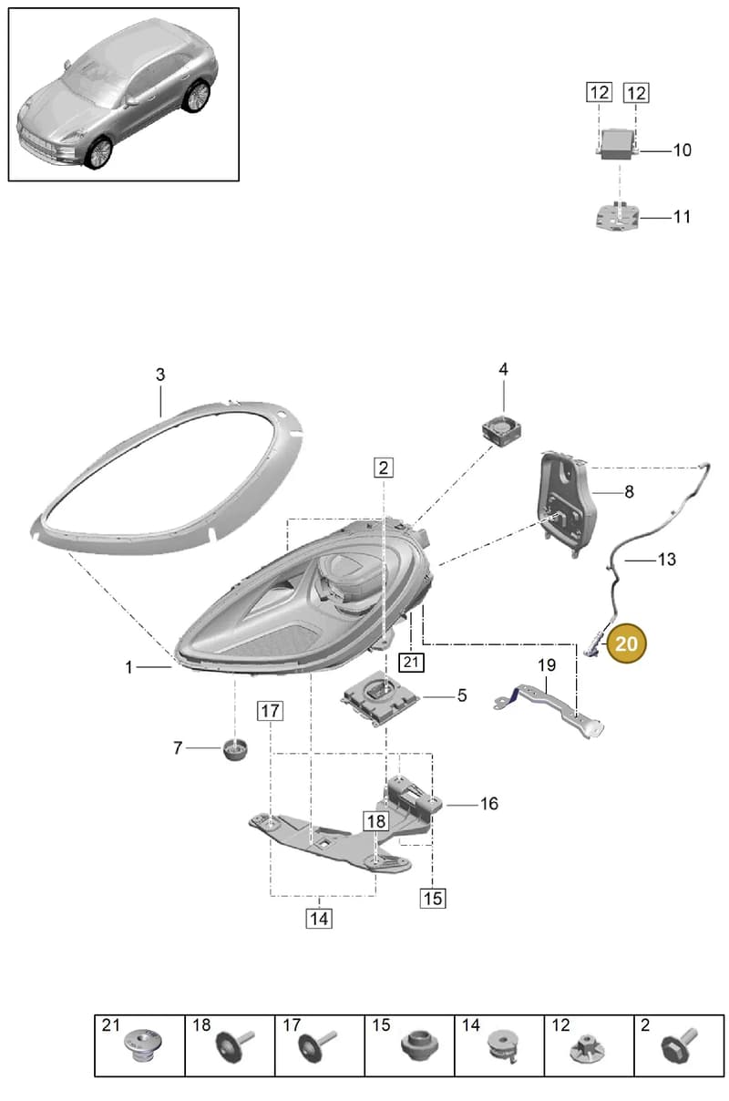 9A710961111 — Porsche Macan (2018-2022) diagram p52000001, position 20