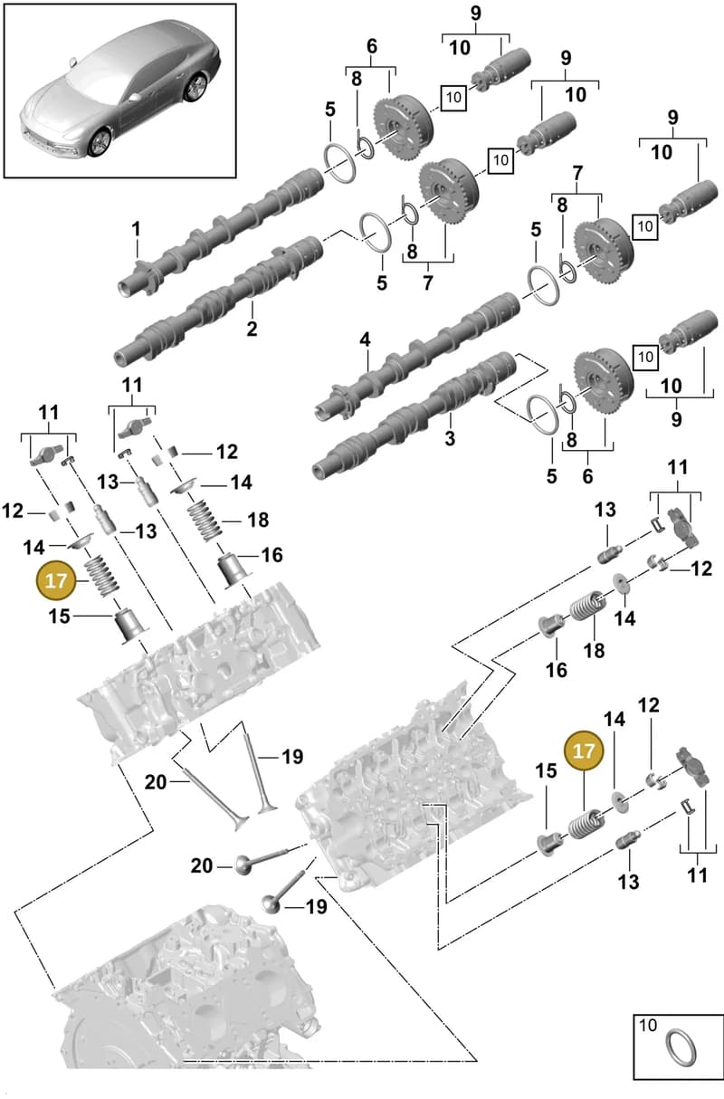 9A710961120 — Porsche Panamera (2016-2020) diagram p49103050, position 17