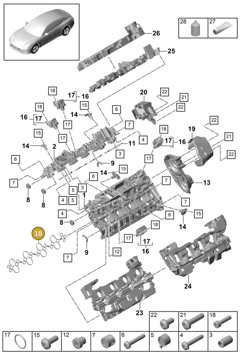 9A710964903 — Porsche Panamera (2016-2020) diagram p49103020, position 10
