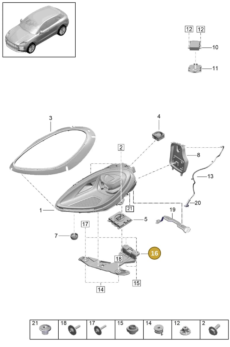 9A710967510 — Porsche Macan (2018-2022) diagram p52000001, position 16