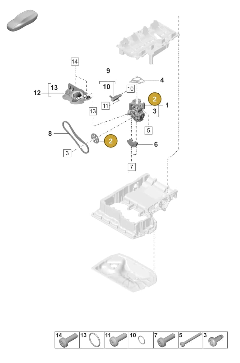 9A711512100 — Porsche Panamera (2020-2023) diagram p58104000, position 2