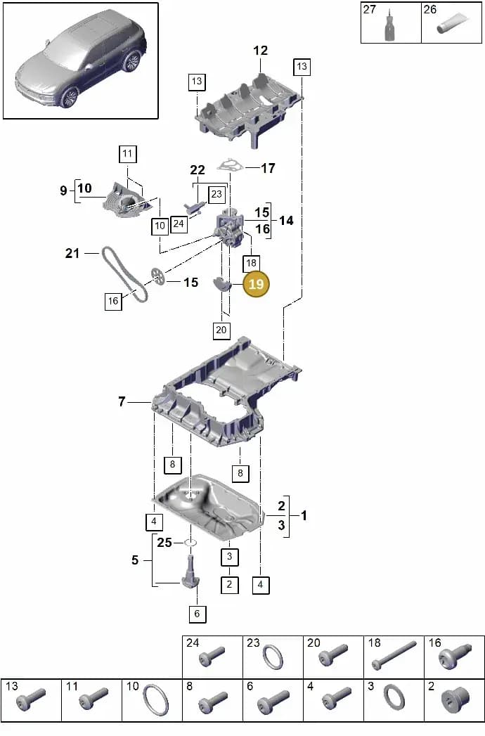 9A711513200 — Porsche Cayenne (2017-2023) diagram p51104025, position 19