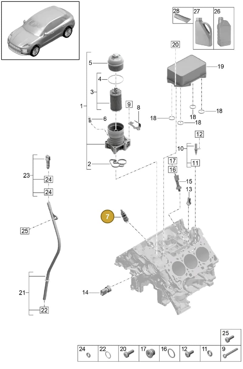 9A711520100 — Porsche Macan (2018-2022) diagram p52104100, position 7
