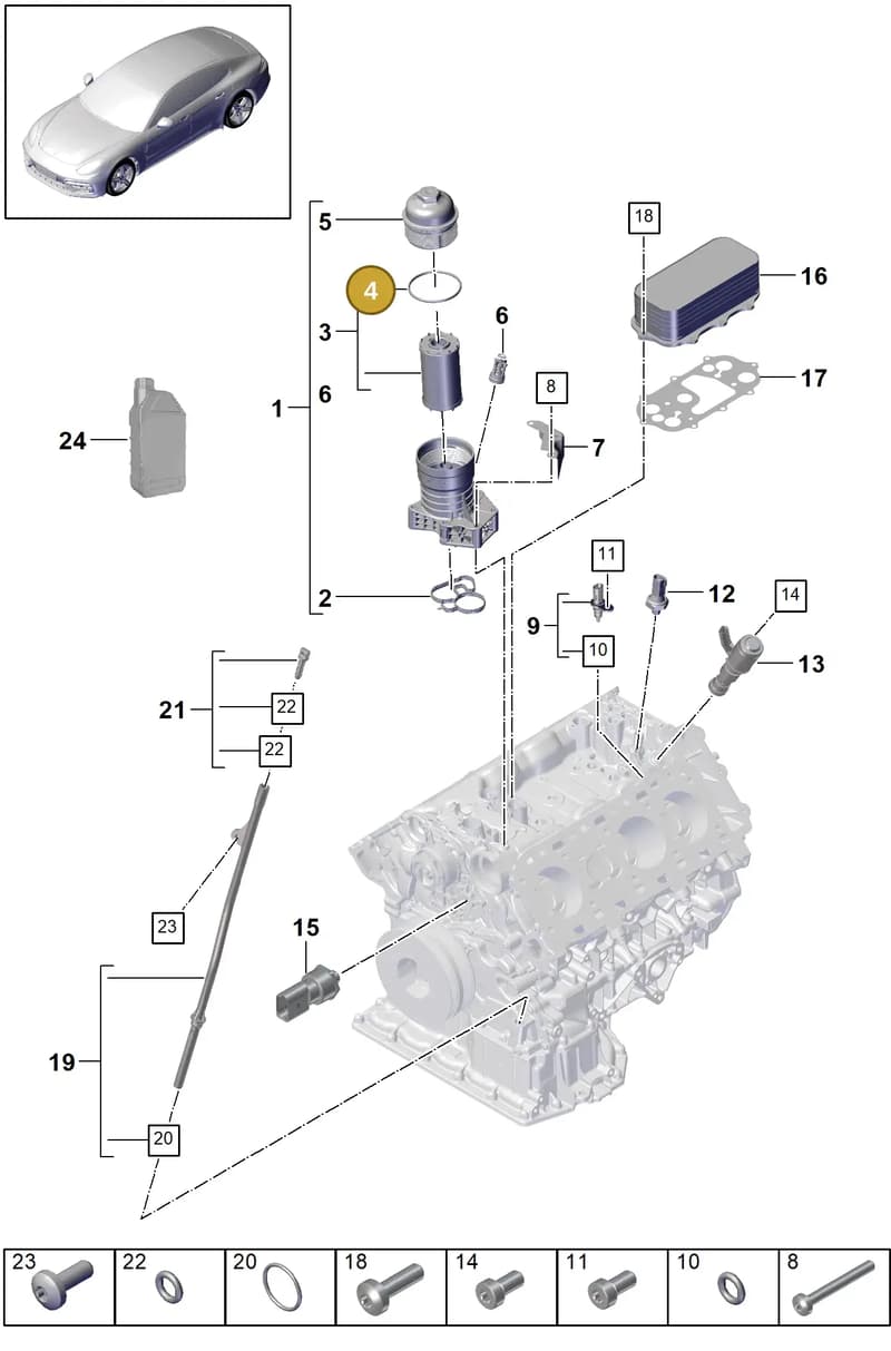 9A711533100 — Porsche Panamera (2016-2020) diagram p49104000, position 4