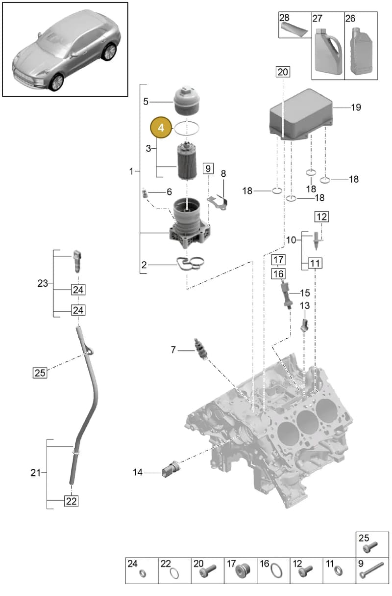 9A711533100 — Porsche Macan (2018-2022) diagram p52104100, position 4