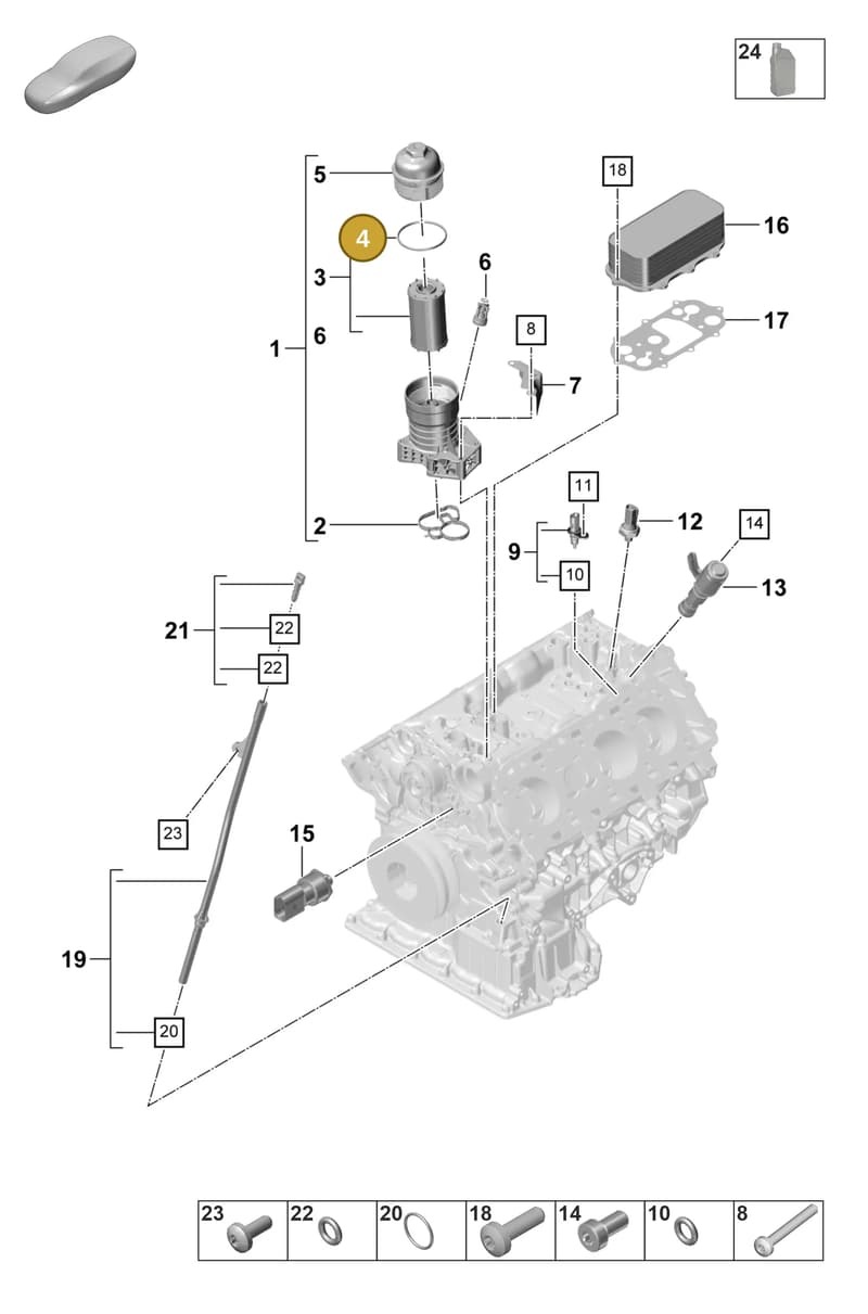 9A711533100 — Porsche Panamera (2020-2023) diagram p58104200, position 4