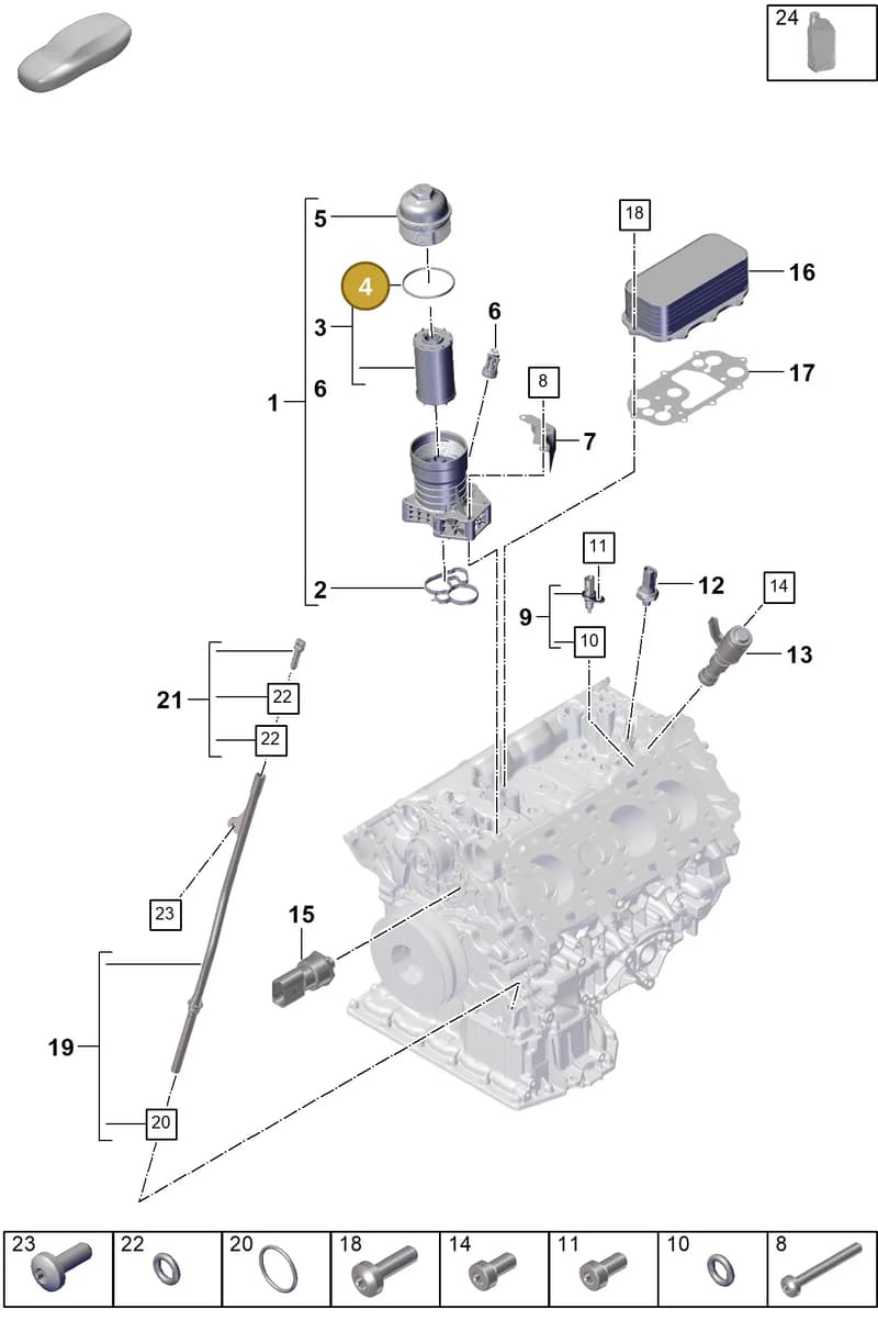 9A711533100 — Porsche Cayenne Coupe (2023-2023) diagram p60104220, position 4
