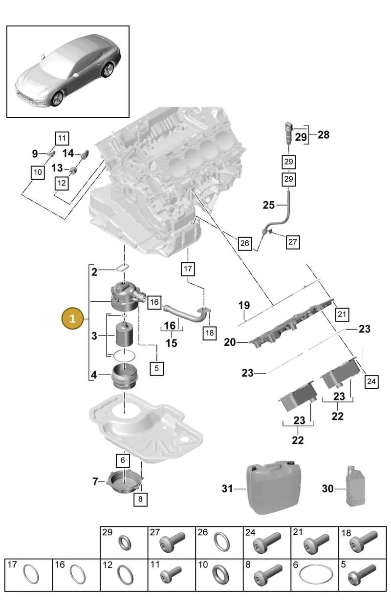 9A711538903 — Porsche Panamera (2016-2020) diagram p49104010, position 1