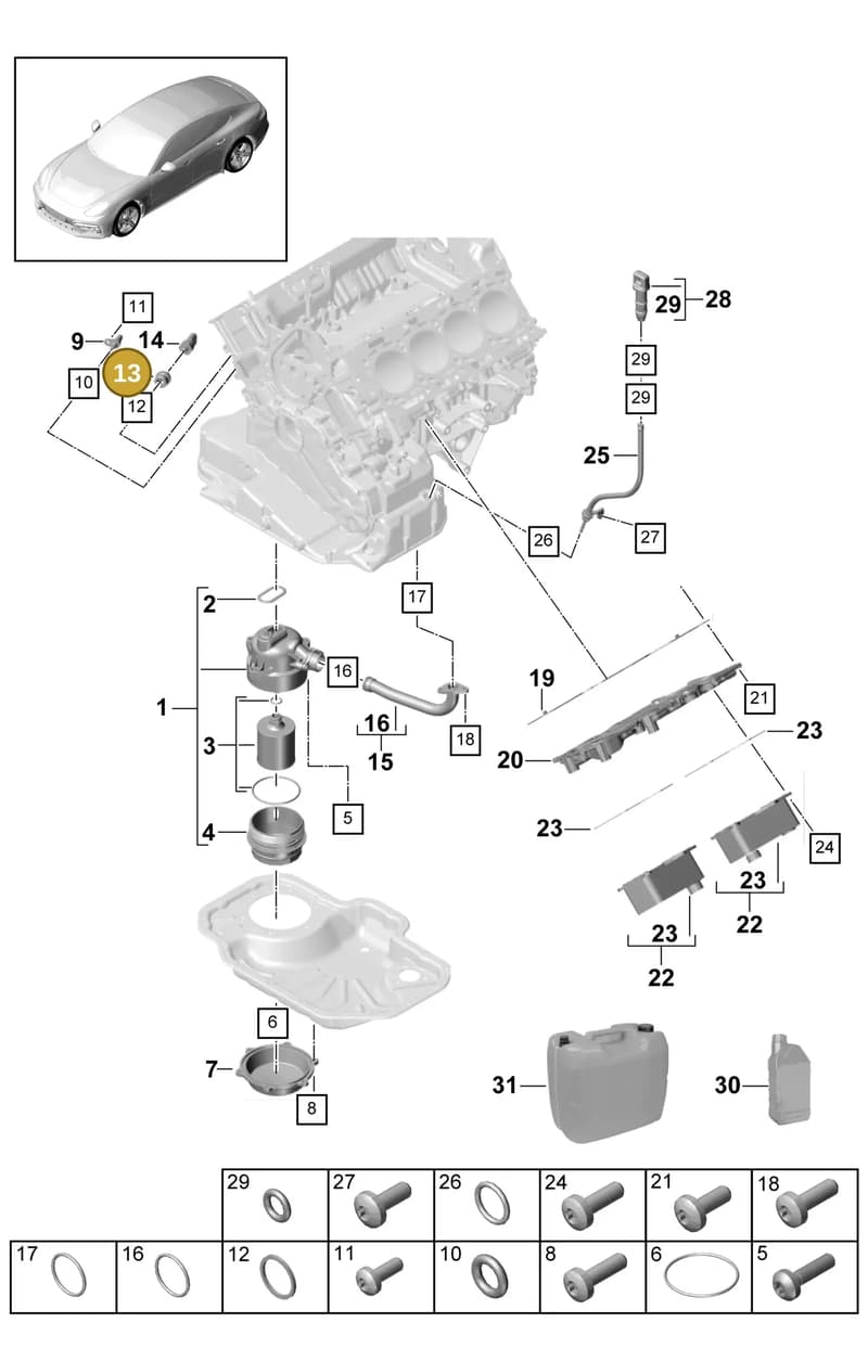 9A711540603 — Porsche Panamera (2016-2020) diagram p49104010, position 13
