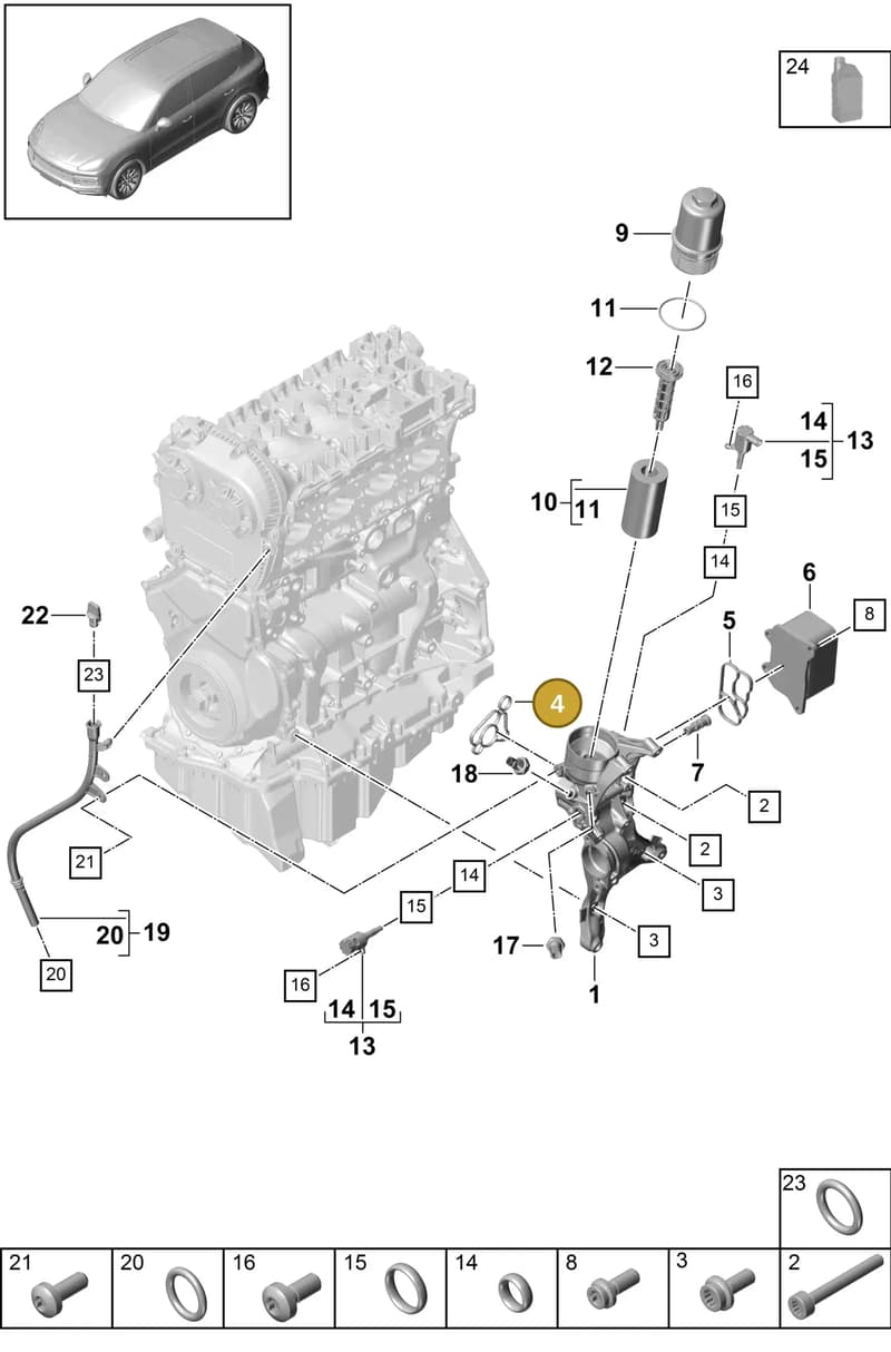 9A7115441 — Porsche Cayenne (2017-2023) diagram p51104015, position 4