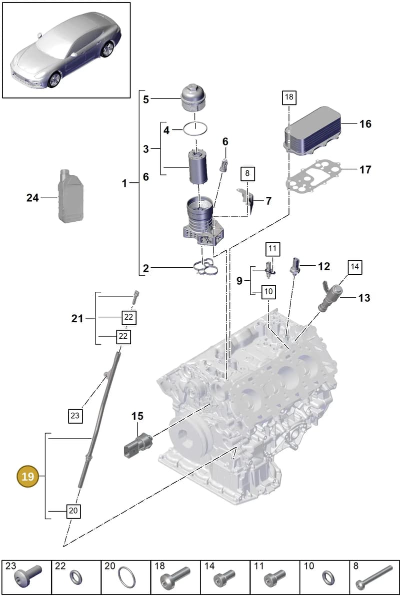 9A711560902 — Porsche Panamera (2016-2020) diagram p49104000, position 19