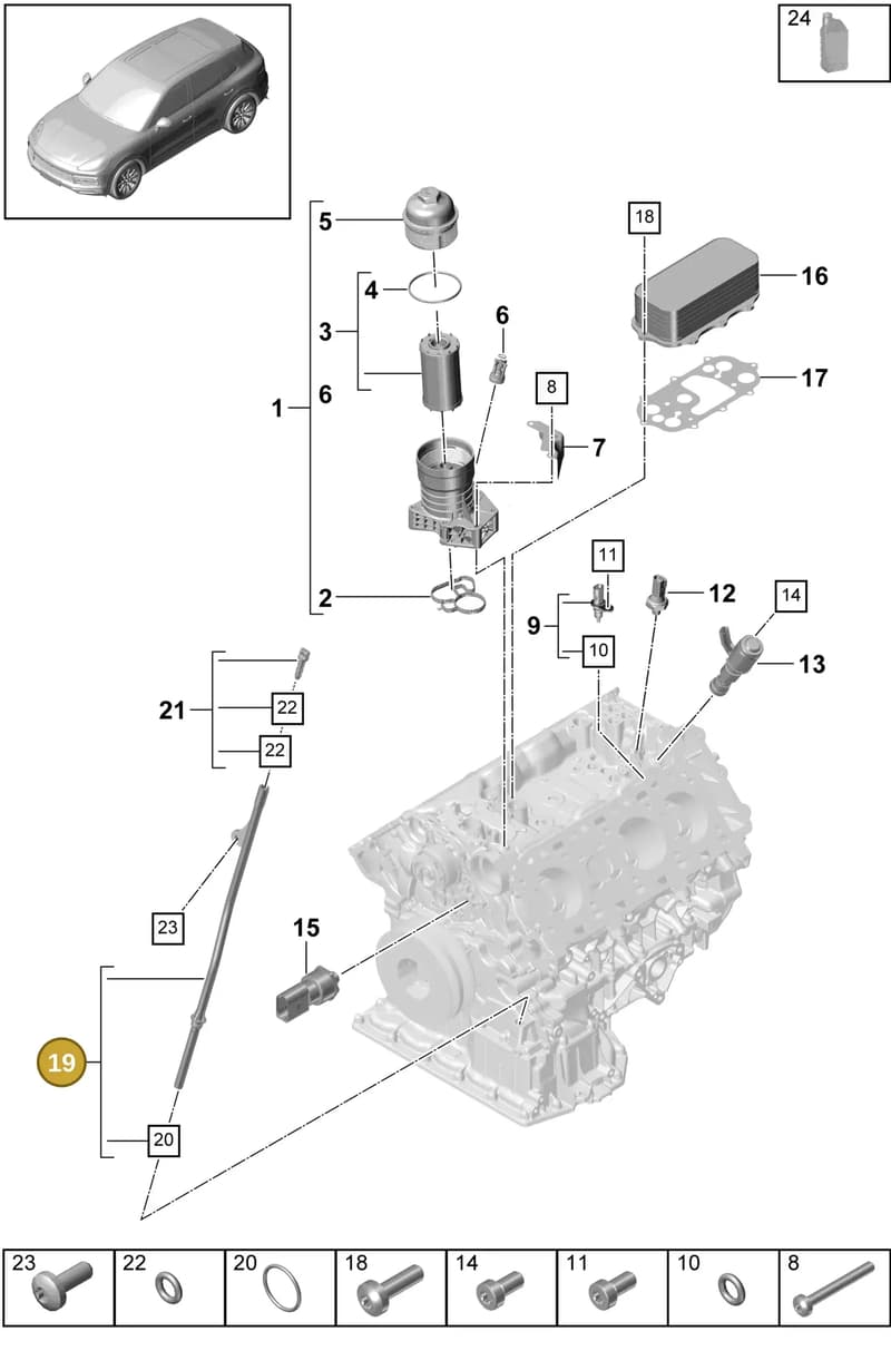 9A711560902 — Porsche Cayenne (2017-2023) diagram p51104000, position 19