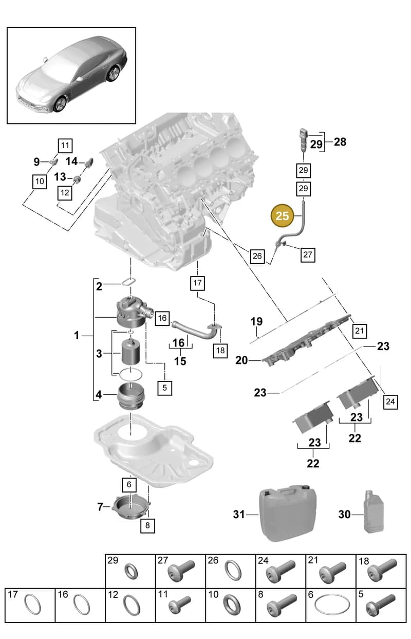 9A711563000 — Porsche Panamera (2016-2020) diagram p49104010, position 25