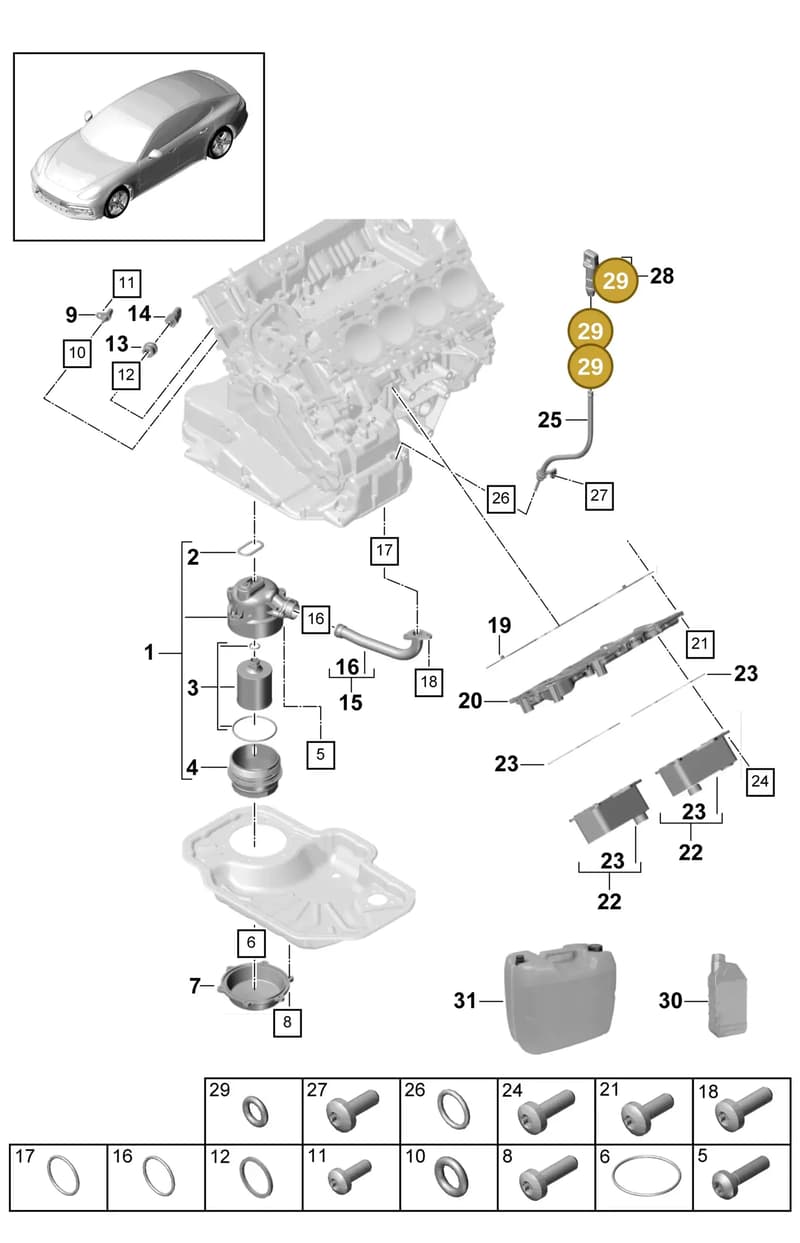 9A711575700 — Porsche Panamera (2016-2020) diagram p49104010, position 29