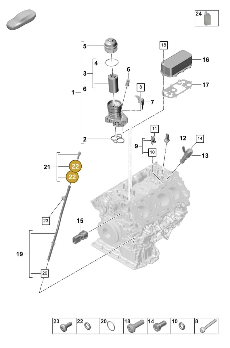 9A711575700 — Porsche Panamera (2020-2023) diagram p58104200, position 22