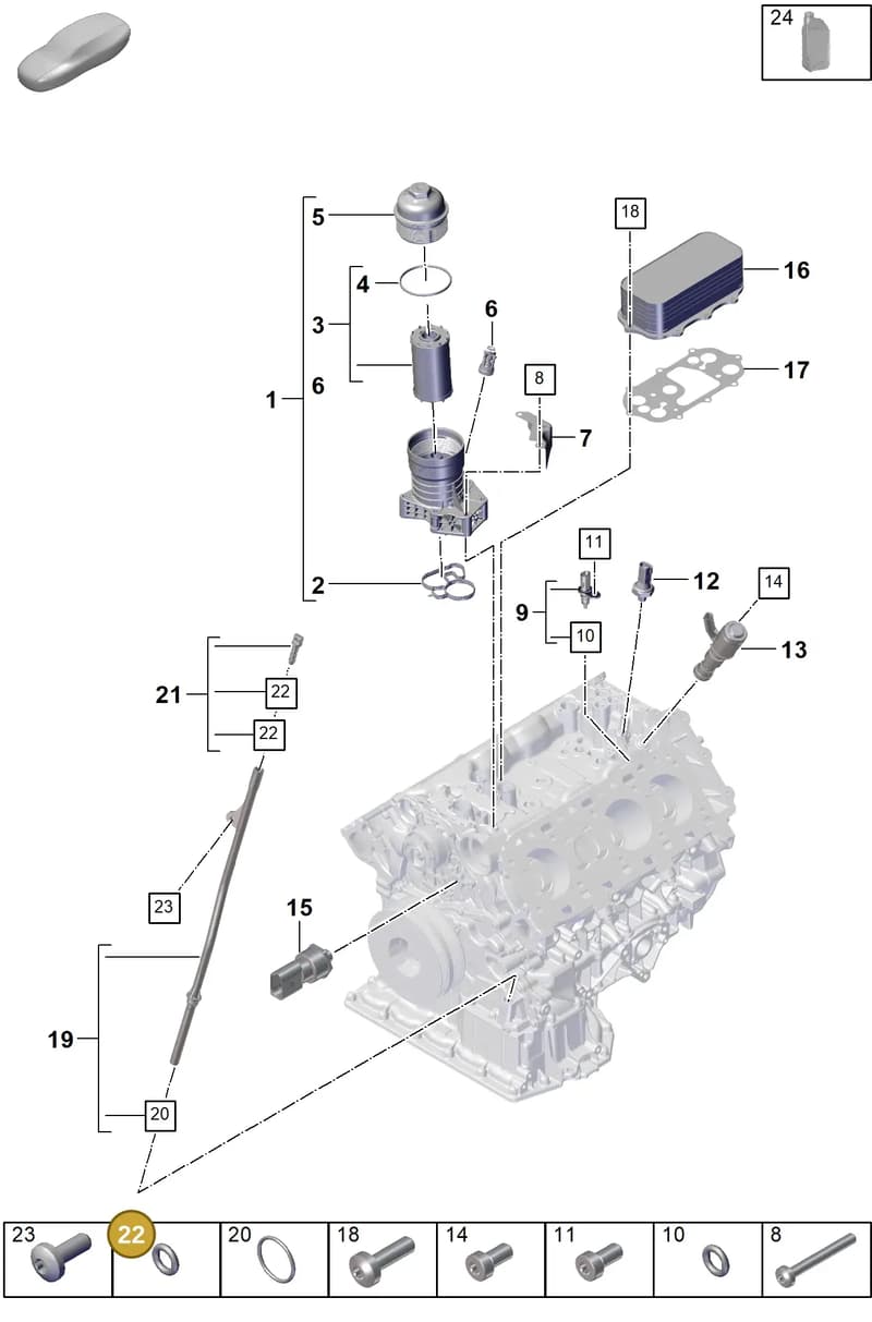 9A711575700 — Porsche Cayenne Coupe (2023-2023) diagram p60104220, position 22