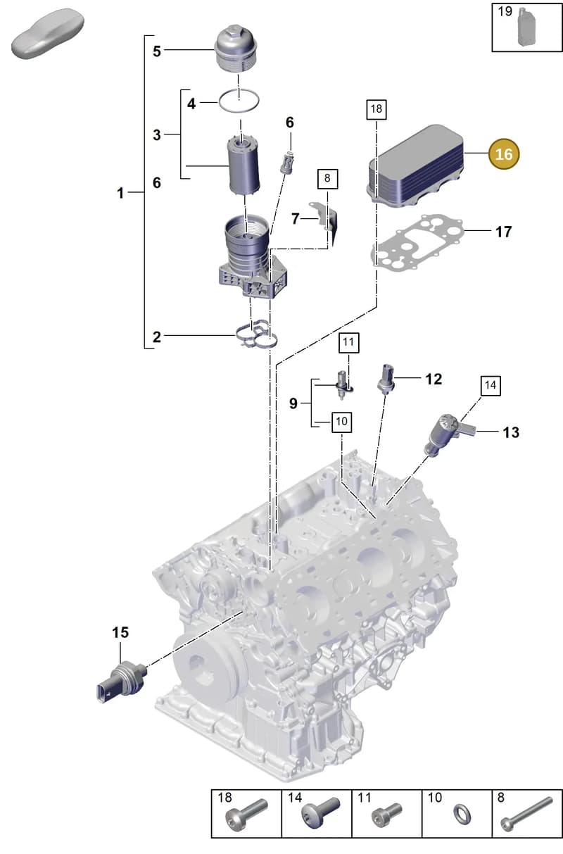9A711701500 — Porsche Cayenne Coupe (2023-2023) diagram p60104230, position 16