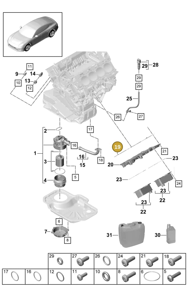 9A711720103 — Porsche Panamera (2016-2020) diagram p49104010, position 19
