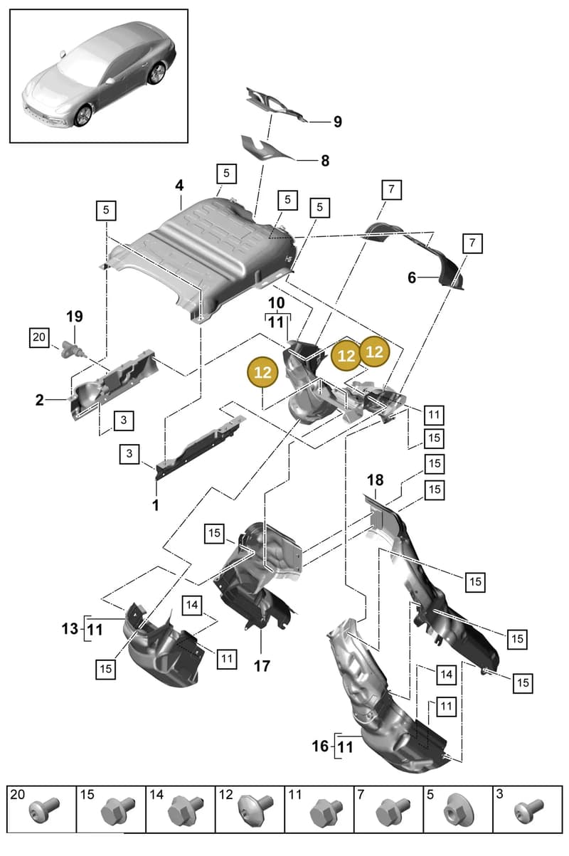 9A7119213C — Porsche Panamera (2016-2020) diagram p49202095, position 12
