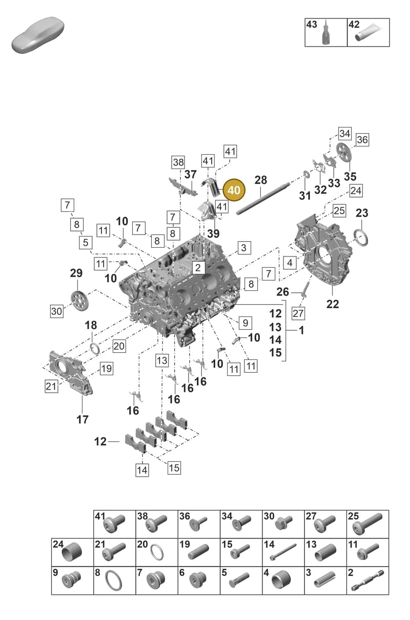9A711922902 — Porsche Panamera (2020-2023) diagram p58101100, position 40