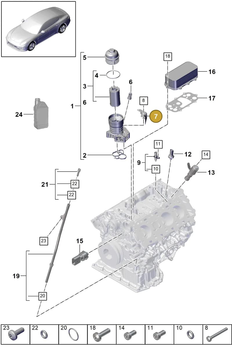 9A711927500 — Porsche Panamera (2016-2020) diagram p49104000, position 7