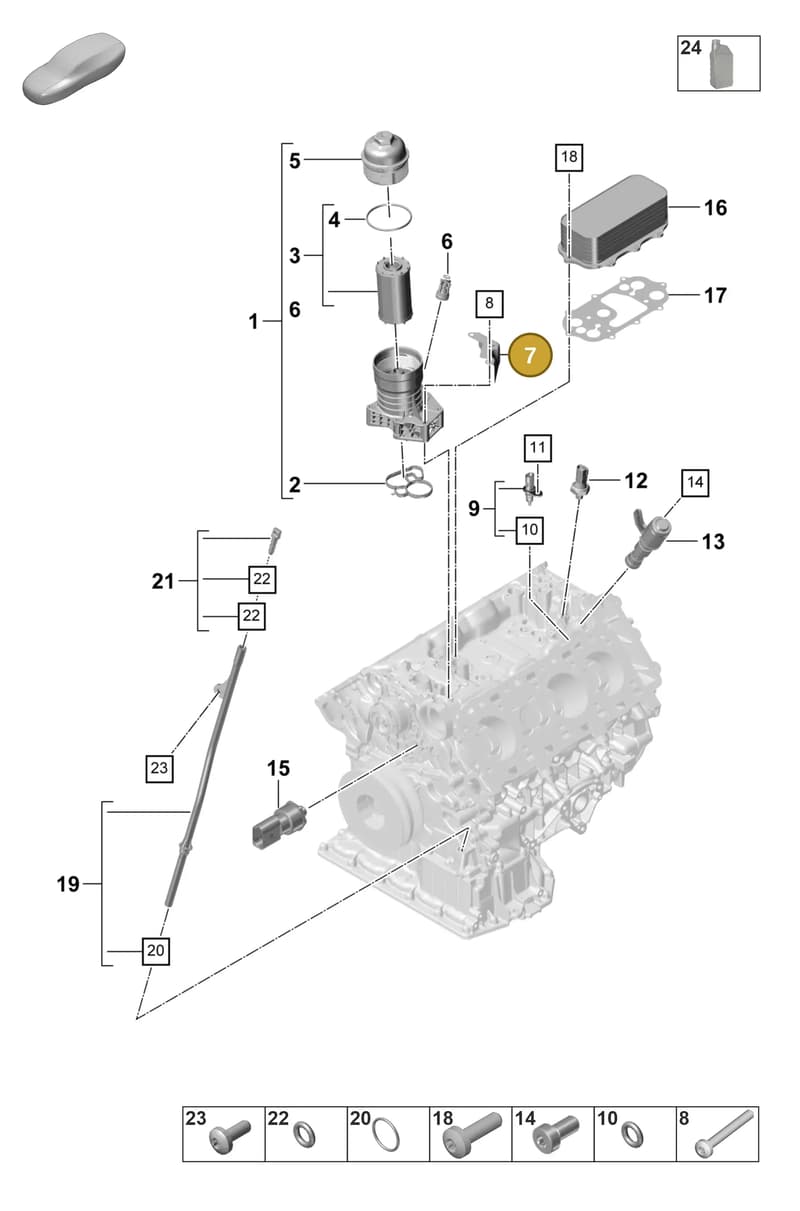 9A711927500 — Porsche Panamera (2020-2023) diagram p58104200, position 7