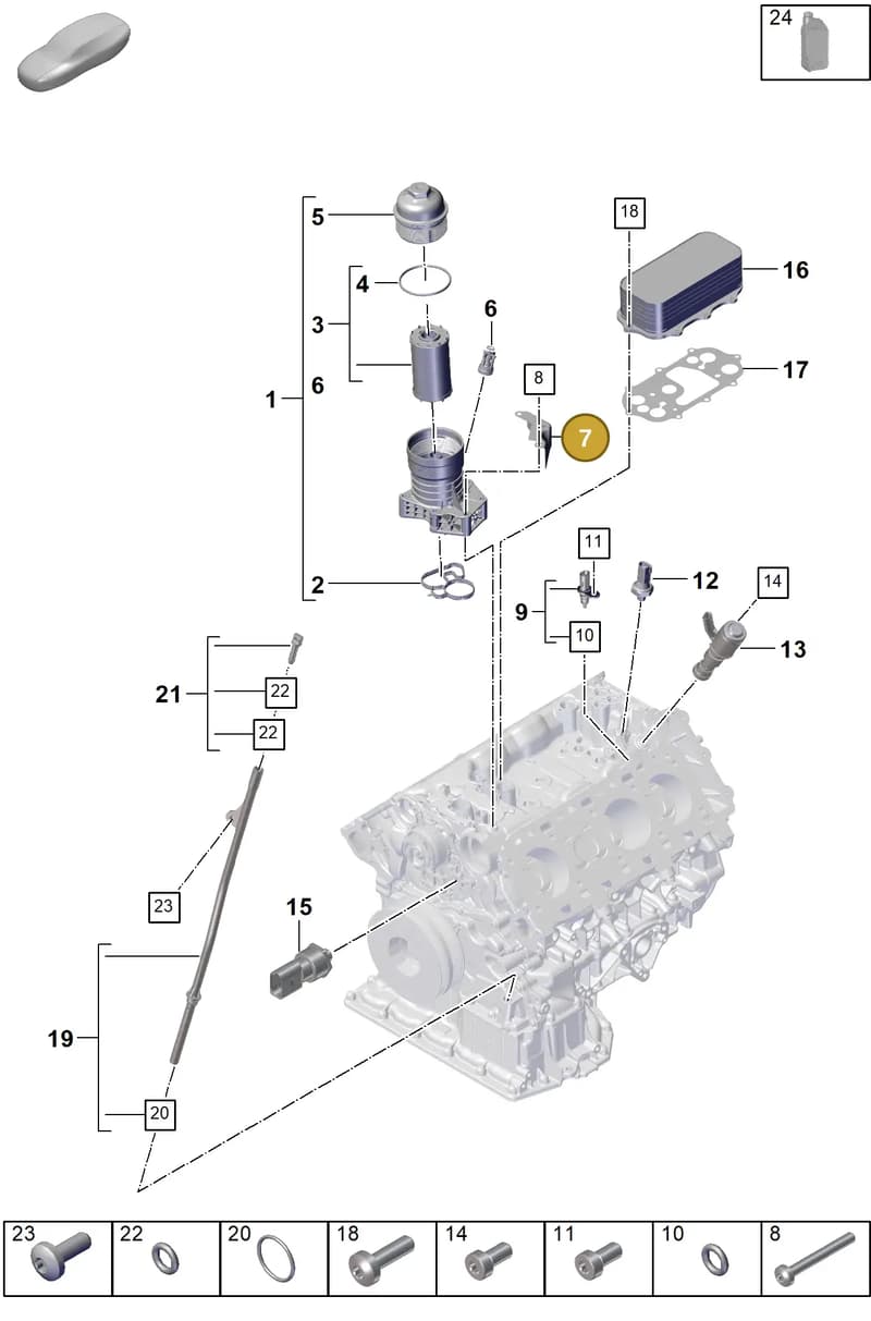 9A711927500 — Porsche Cayenne Coupe (2023-2023) diagram p60104220, position 7