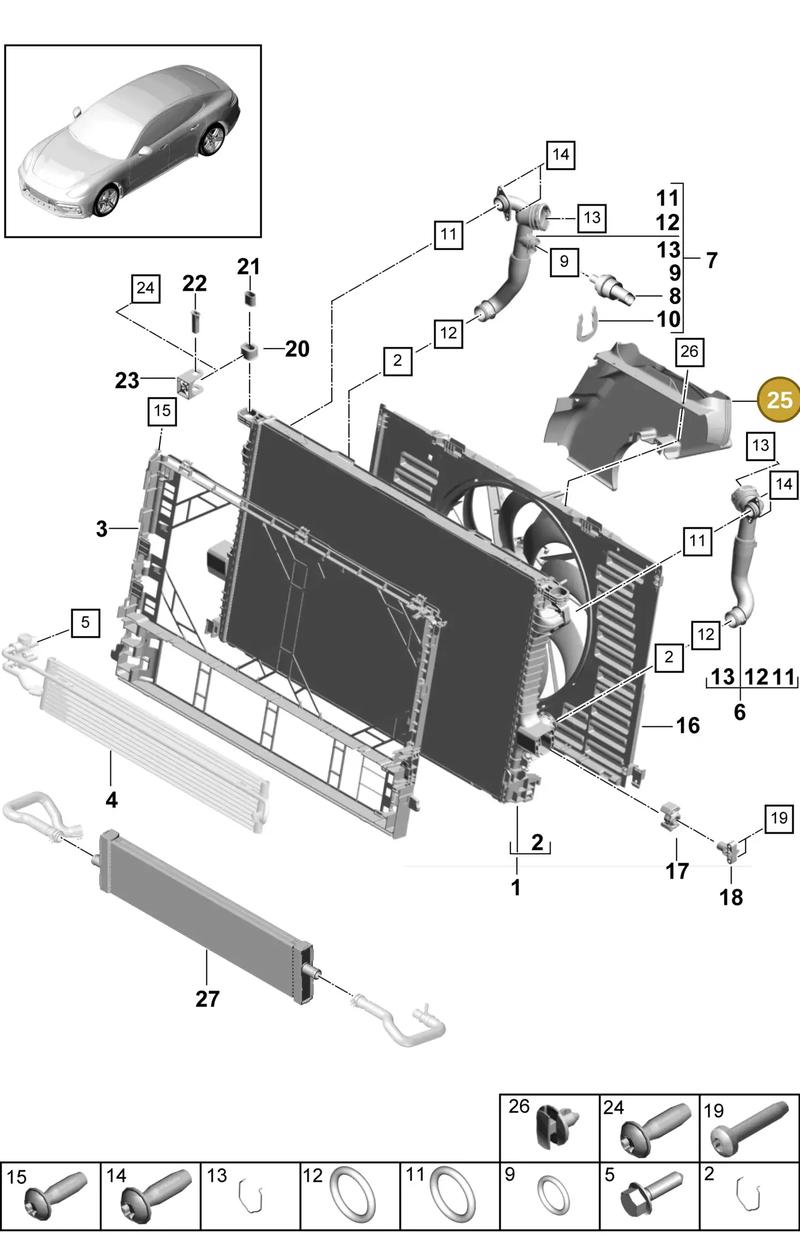 9A711936300 — Porsche Panamera (2016-2020) diagram p49105040, position 25