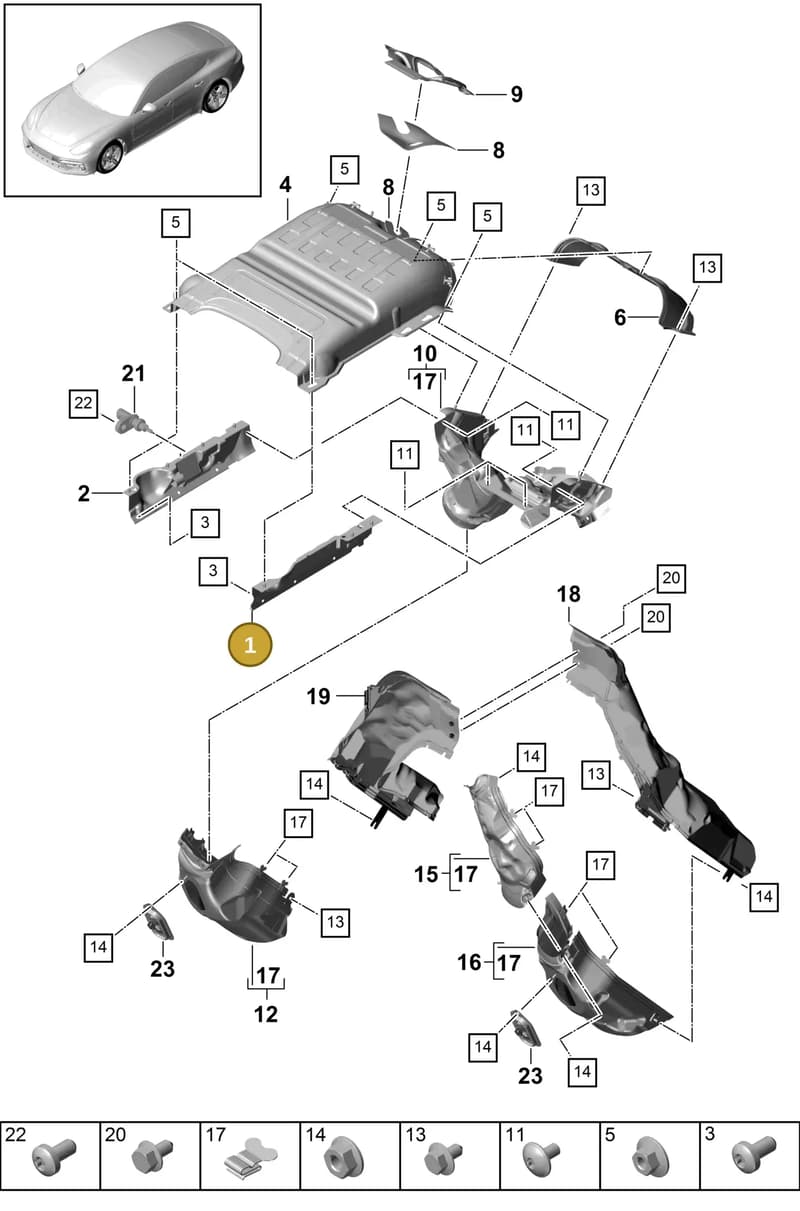 9A711936304 — Porsche Panamera (2016-2020) diagram p49202200, position 1