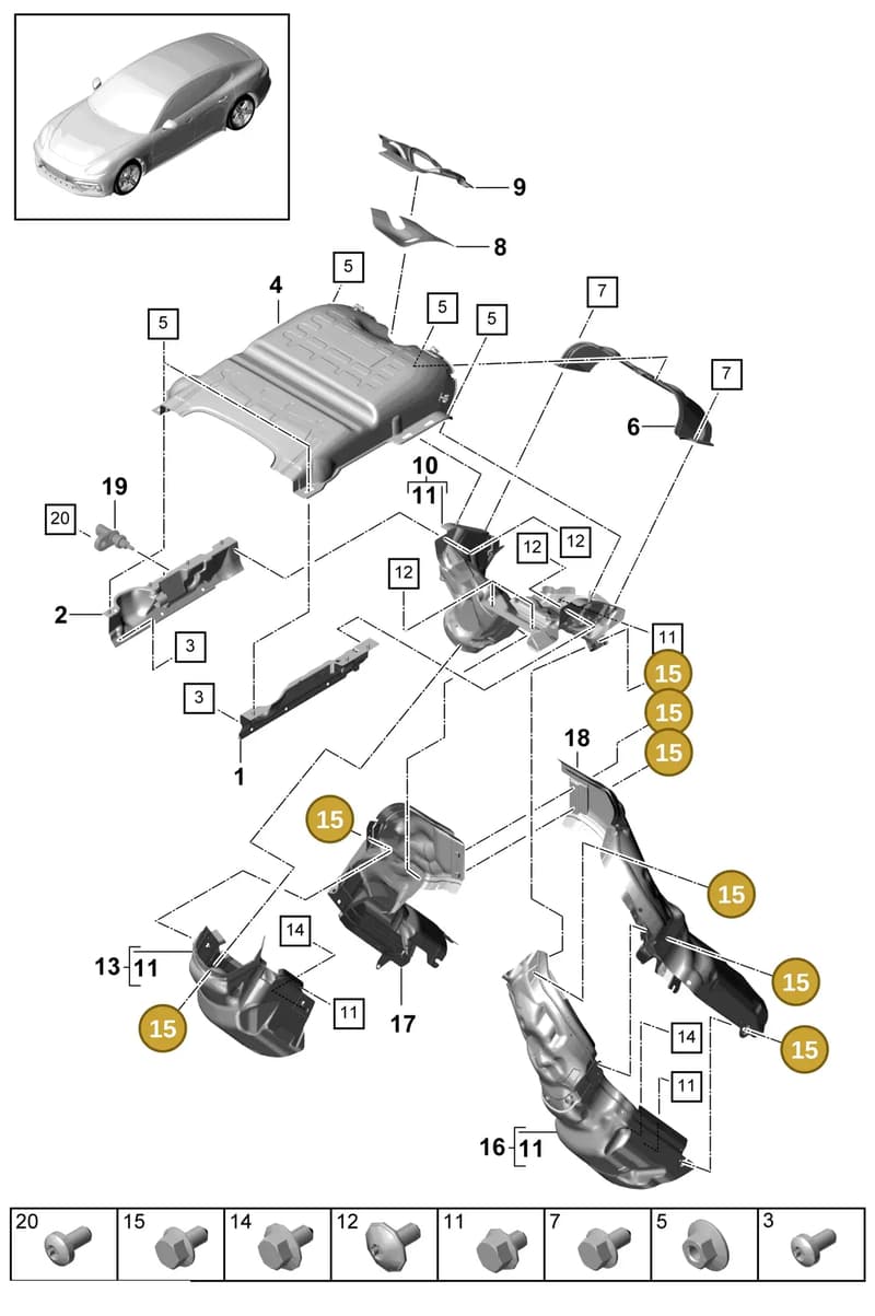 9A711936420 — Porsche Panamera (2016-2020) diagram p49202095, position 15