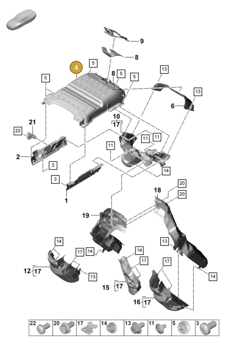 9A7119369C — Porsche Panamera (2020-2023) diagram p58202450, position 4
