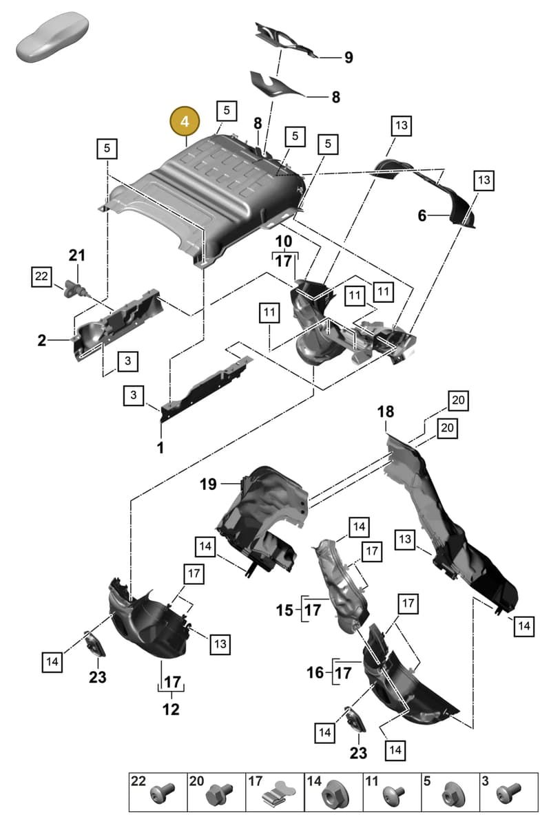 9A7119369C — Porsche Panamera (2020-2023) diagram p58202400, position 4