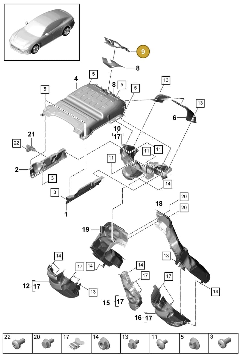 9A711947101 — Porsche Panamera (2016-2020) diagram p49202097, position 9
