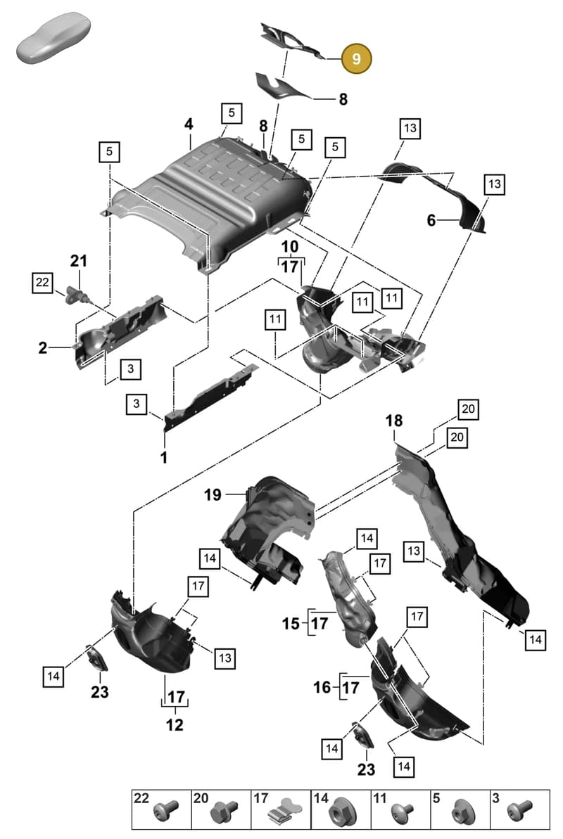 9A711947101 — Porsche Panamera (2020-2023) diagram p58202400, position 9