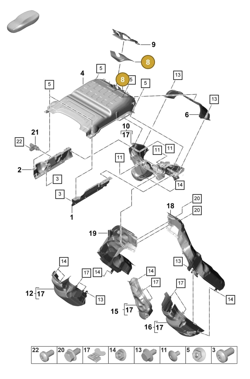 9A7119520A — Porsche Panamera (2020-2023) diagram p58202450, position 8