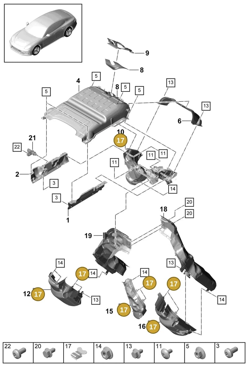 9A711964300 — Porsche Panamera (2016-2020) diagram p49202097, position 17