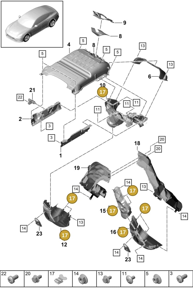 9A711964300 — Porsche Panamera (2016-2020) diagram p49202200, position 17