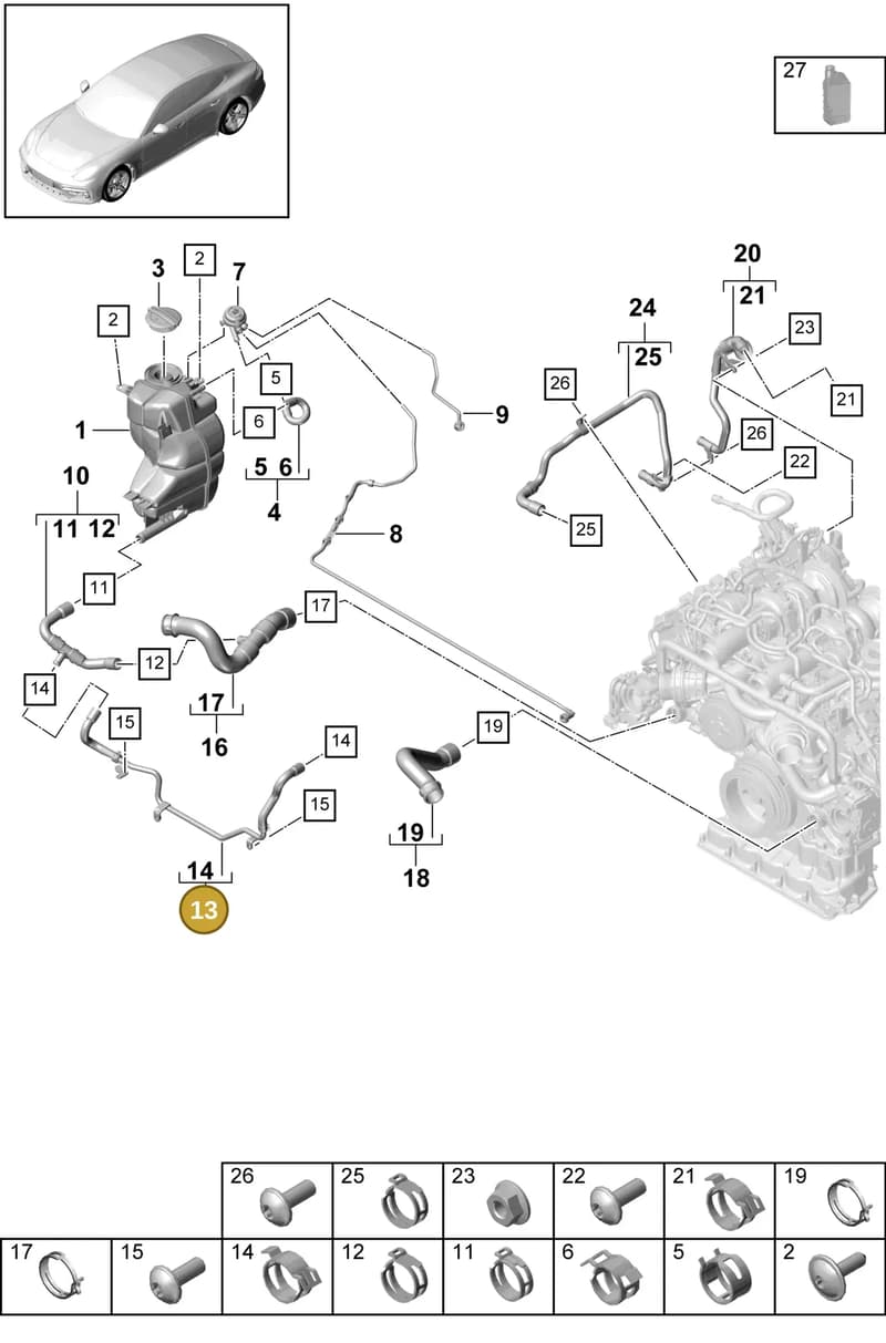 9A712105010 — Porsche Panamera (2016-2020) diagram p49105050, position 13