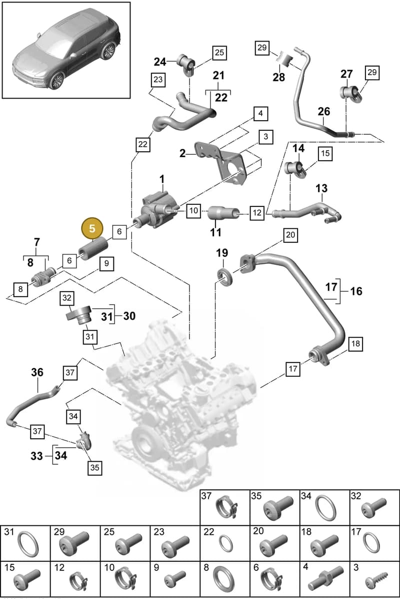 9A712105210 — Porsche Cayenne (2017-2023) diagram p51105030, position 5