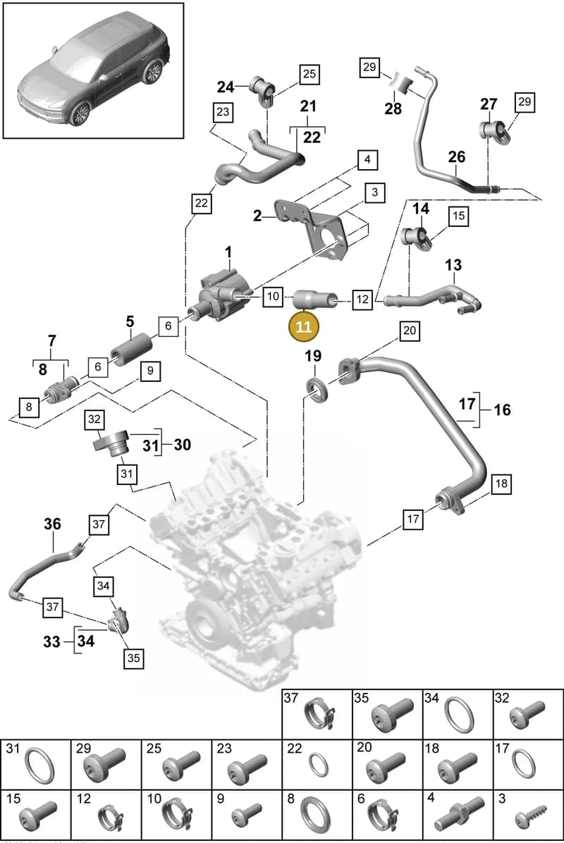 9A712105410 — Porsche Cayenne (2017-2023) diagram p51105030, position 11