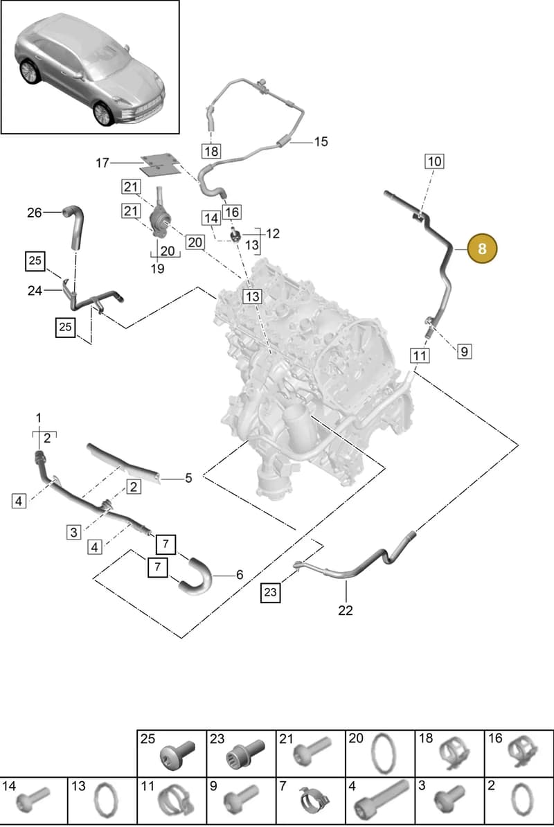 9A7121075 — Porsche Macan (2018-2022) diagram p52105070, position 8
