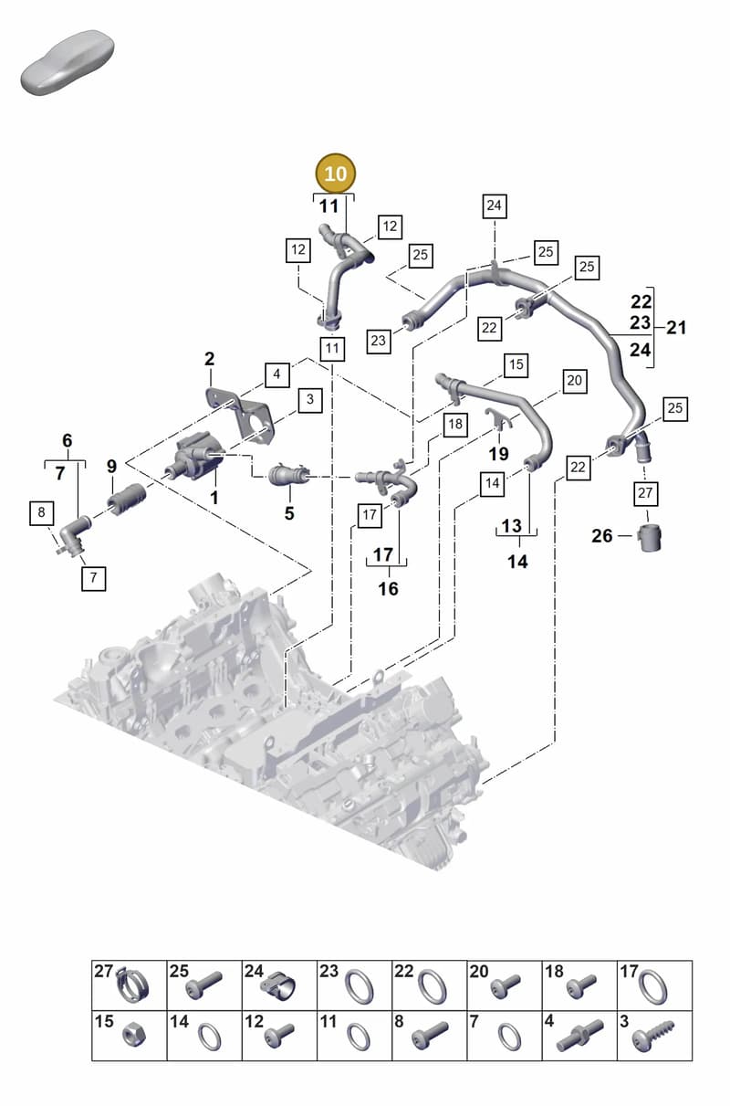 9A712107500 — Porsche Panamera (2020-2023) diagram p58105100, position 10