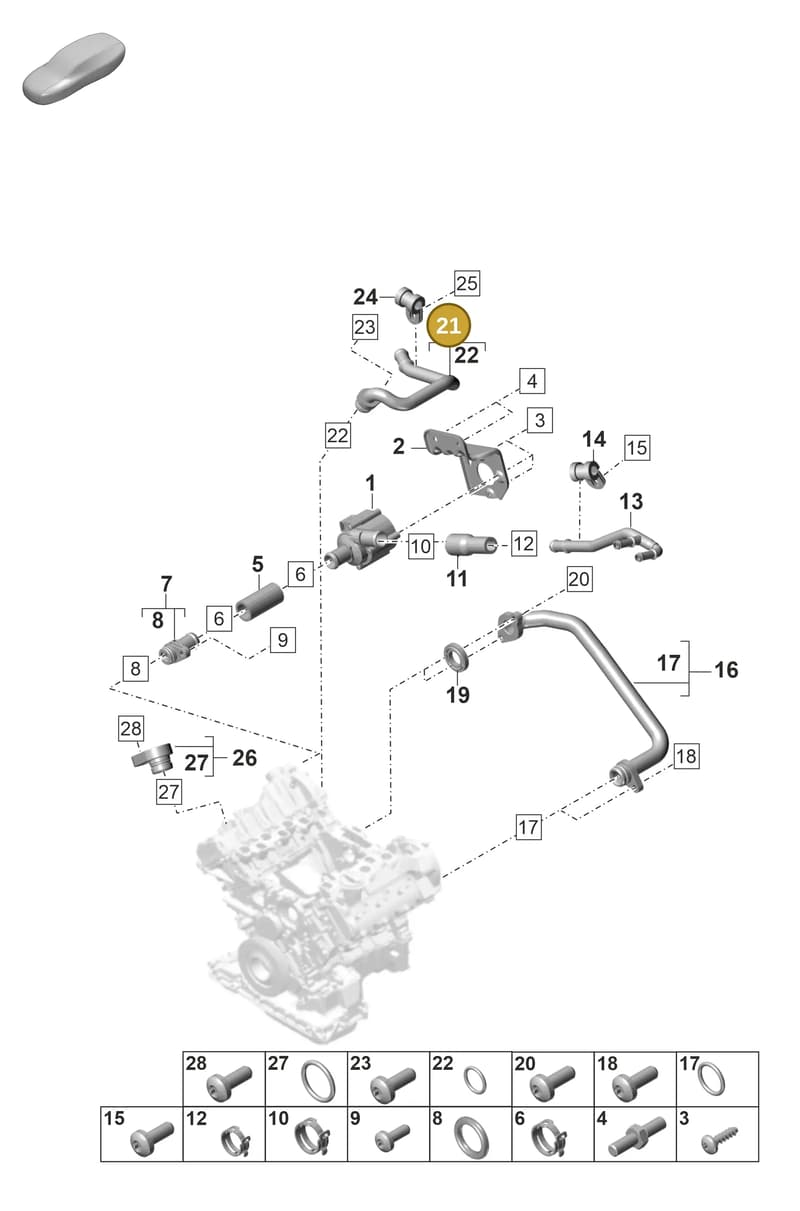 9A712107511 — Porsche Panamera (2023-2025) diagram p58105110, position 21